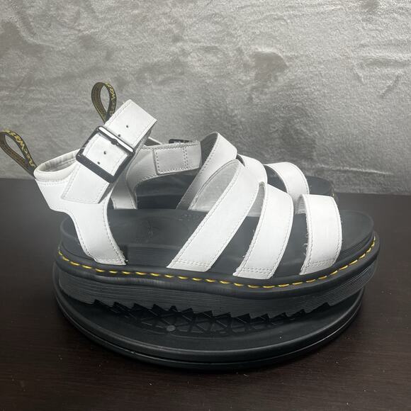 Dr. Martens Womens Size US 9 Blaire Platform White Black Chunky Strappy Sandals - Picture 1 of 14